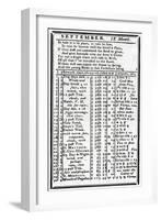 Franklin, Almanack Page-null-Framed Art Print