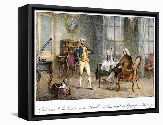 Franklin and Lafayette, 1777-null-Framed Stretched Canvas