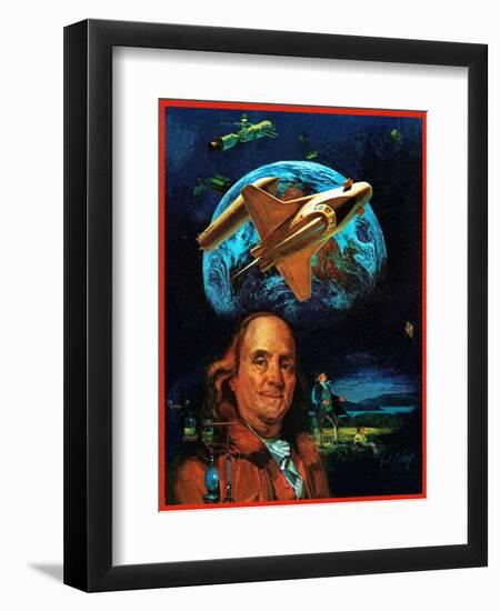 "Franklin and the Space Shuttle," July 1, 1973-B. Winthrop-Framed Giclee Print