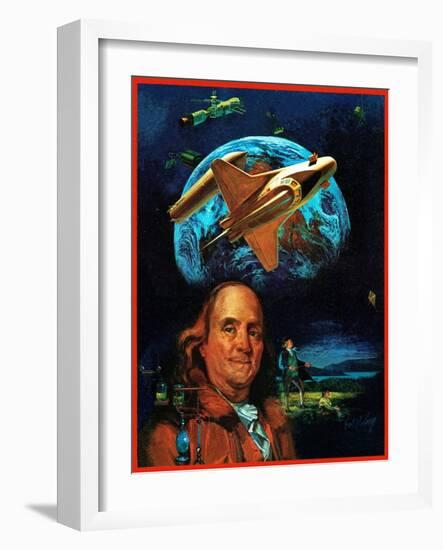 "Franklin and the Space Shuttle," July 1, 1973-B. Winthrop-Framed Giclee Print