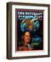 "Franklin and the Space Shuttle," Saturday Evening Post Cover, July 1, 1973-B. Winthrop-Framed Giclee Print