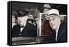 Franklin D Roosevelt and Winston Churchill Meeting in Quebec, Canada, 1944-null-Framed Stretched Canvas