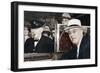 Franklin D Roosevelt and Winston Churchill Meeting in Quebec, Canada, 1944-null-Framed Premium Photographic Print