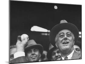 Franklin D. Roosevelt During Opening of Ball Game-null-Mounted Photographic Print