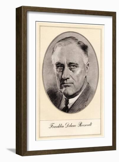 Franklin Delano Roosevelt, 32nd President of the United States, (Mid 20th Centur)-Gordon Ross-Framed Giclee Print