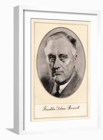 Franklin Delano Roosevelt, 32nd President of the United States, (Mid 20th Centur)-Gordon Ross-Framed Giclee Print