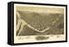 Franklin, Pennsylvania - Panoramic Map-Lantern Press-Framed Stretched Canvas