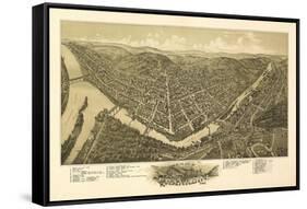 Franklin, Pennsylvania - Panoramic Map-Lantern Press-Framed Stretched Canvas