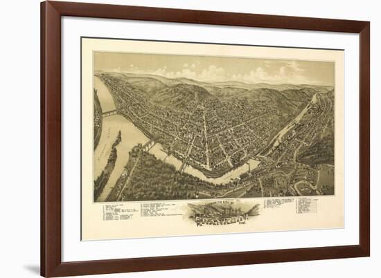 Franklin, Pennsylvania - Panoramic Map-Lantern Press-Framed Art Print