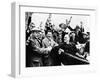Franklin Roosevelt in the Back Seat of His Car, Surrounded by Cheering Citizens, 1930s-null-Framed Photo