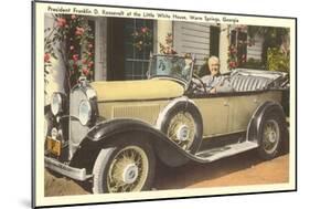 Franklin Roosevelt in Vintage Car, Warm Springs, Georgia-null-Mounted Art Print