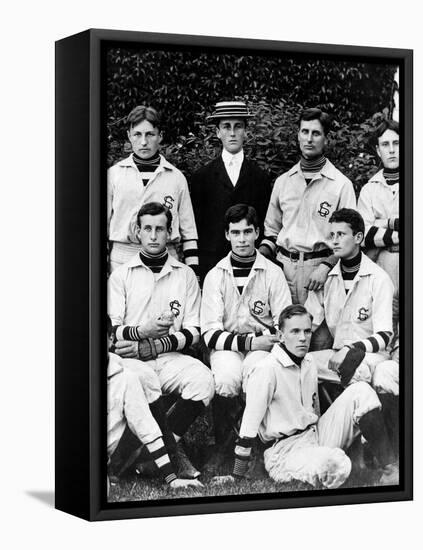 Franklin Roosevelt with His School Baseball Team in Groton, Massachusetts, 1898-null-Framed Stretched Canvas