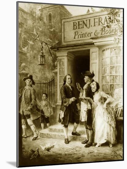 Franklin's Bookshop, 1745-Jean Leon Gerome Ferris-Mounted Giclee Print