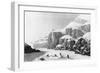 Franklin's Expedition Preparing an Encampment on the Barren Grounds and Gathering Lichen, 1823-George Back-Framed Giclee Print