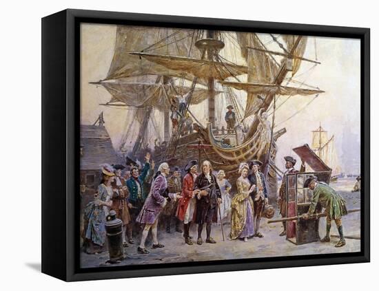 Franklin's Homecoming, c.1785-Jean Leon Gerome Ferris-Framed Stretched Canvas