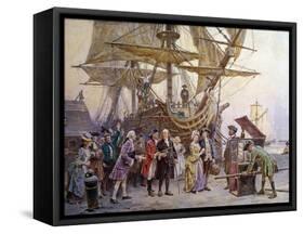 Franklin's Homecoming, c.1785-Jean Leon Gerome Ferris-Framed Stretched Canvas