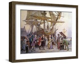 Franklin's Homecoming, c.1785-Jean Leon Gerome Ferris-Framed Giclee Print