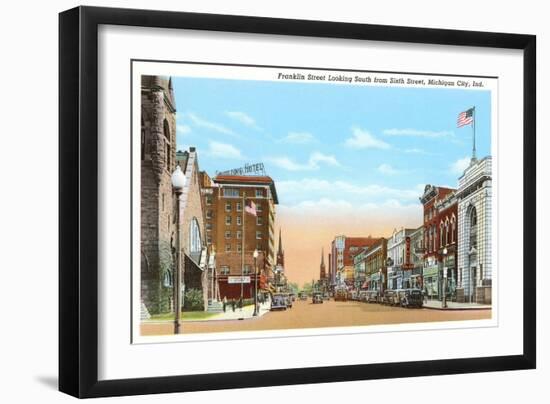 Franklin Street, Michigan City, Indiana-null-Framed Art Print