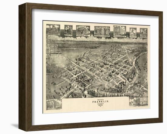 Franklin, Virginia - Panoramic Map-Lantern Press-Framed Art Print