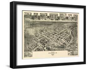 Franklin, Virginia - Panoramic Map-Lantern Press-Framed Art Print