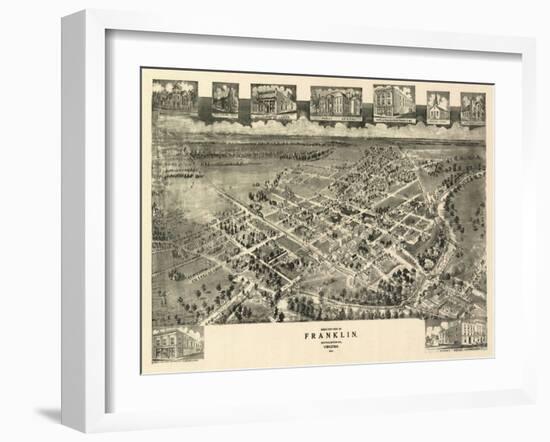 Franklin, Virginia - Panoramic Map-Lantern Press-Framed Art Print
