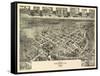 Franklin, Virginia - Panoramic Map-Lantern Press-Framed Stretched Canvas