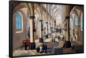 Frans Francken III; Pieter I Neefs / 'Interior of a church in Flanders', Middle 17th century, Fl...-Frans Francken III-Framed Poster