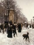 Promenade on a Winter Day, Brussels, 1887-Frans Gaillard-Framed Stretched Canvas