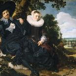 Marriage Portrait of Isaac Massa and Beatrix van der Laen-Frans Hals the Elder-Stretched Canvas