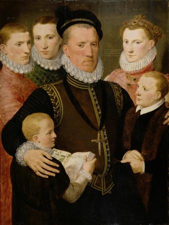 George, 5th Lord Seton (1531-95) and Family, 1572 (Panel)