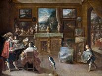 A Collector's Cabient with Abraham Ortelius and Justus Lipsius-Frans Francken the Younger-Giclee Print
