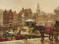 Damrak, Amsterdam-Frans Langeveld-Framed Stretched Canvas