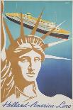 Holland America Lines Poster-Frans Mettes-Framed Stretched Canvas