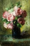Still Life of Pink Roses in a Glass Vase-Frans Mortelmans-Giclee Print