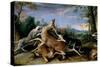 Frans Snyders / 'Deer Hunting', Flemish School, Oil on canvas, 58 cm x 112 cm, P01772.-FRANS SNYDERS-Stretched Canvas