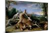 Frans Snyders / 'Deer Hunting', Flemish School, Oil on canvas, 58 cm x 112 cm, P01772.-FRANS SNYDERS-Mounted Poster