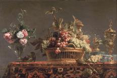 Grapes in a Basket and Roses in a Vase-Frans Snyders Or Snijders-Giclee Print