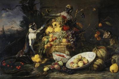 Still Life with Fruits and Monkeys