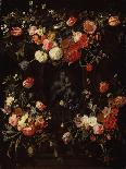 A Still Life of Summer Flowers in a Sculpted Urn (Oil on Canvas)-Frans Ykens-Framed Giclee Print