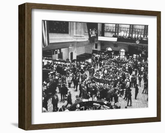 Frantic Day at the New York Stock Exchange During the Market Crash-Yale Joel-Framed Photographic Print