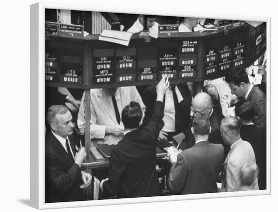 Frantic Day at the New York Stock Exchange During the Market Crash-Yale Joel-Framed Photographic Print