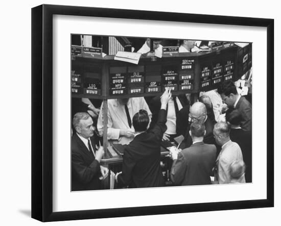 Frantic Day at the New York Stock Exchange During the Market Crash-Yale Joel-Framed Photographic Print