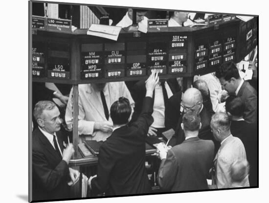 Frantic Day at the New York Stock Exchange During the Market Crash-Yale Joel-Mounted Photographic Print