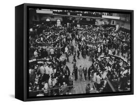 Frantic Day at the New York Stock Exchange During the Market Crash-Yale Joel-Framed Stretched Canvas