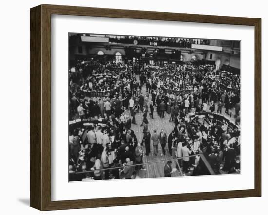 Frantic Day at the New York Stock Exchange During the Market Crash-Yale Joel-Framed Photographic Print