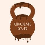 Vector Chocolate Kettlebell with Melting Effect. Kettlebel with Label Chocolate Power . Chocolate-Frantisek Keclik-Stretched Canvas