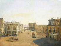 Largo Del Castello with the Lantern from Molo Pier in Naples, 1825-Franz Alt-Mounted Giclee Print