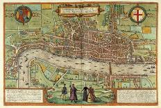 Plan and View of Seville, 1579-1590-Georg and Hogenberg, Franz Braun-Framed Stretched Canvas
