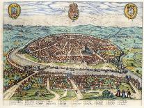 Plan and View of Seville, 1579-1590-Georg and Hogenberg, Franz Braun-Framed Stretched Canvas