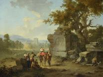 An Italian City View with Figures Dancing the Saltarello, 17Th-18Th Century (Oil on Copper)-Franz Ferg-Giclee Print